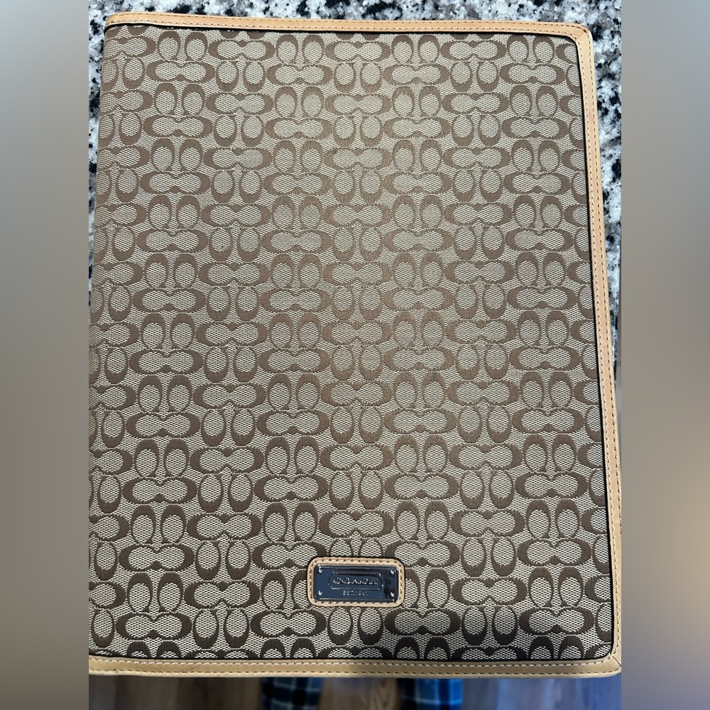 Coach Tan and Brown notepad size 12” x 10” excellent condition